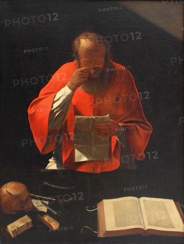 Saint Jerome reading (Copy), ca 1636. Artist: La Tour, Georges, de (1583-1652)