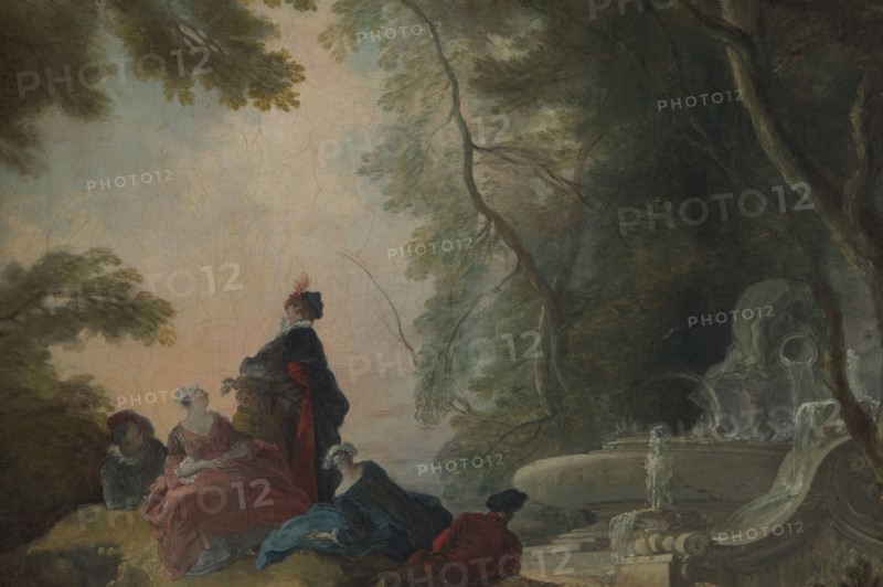 Gallant Party by a Fountain. Artist: Lajoue, Jacques, de (1686-1761)