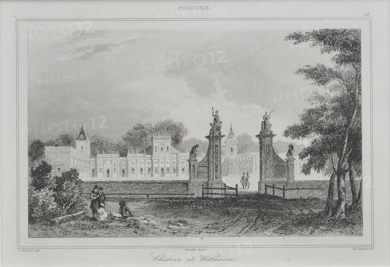 View of the Wilanów Palace, 1840. Artist: Lemaître, Augustin François (1792-1870)