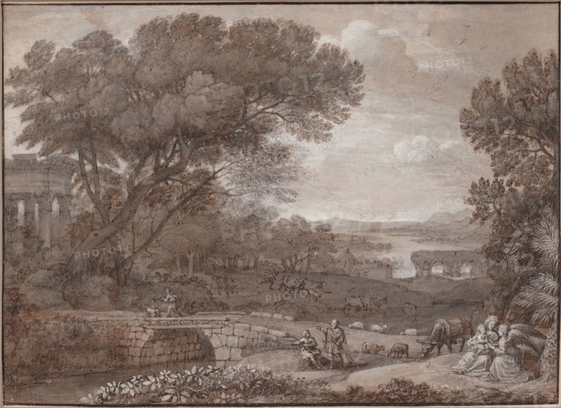 Landscape with the Rest on the Flight into Egypt, 1660. Artist: Lorrain, Claude (1600-1682)