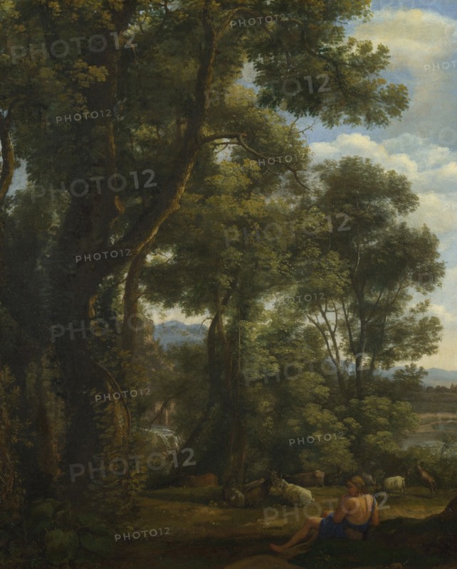Landscape with a Goatherd and Goats, ca 1637. Artist: Lorrain, Claude (1600-1682)