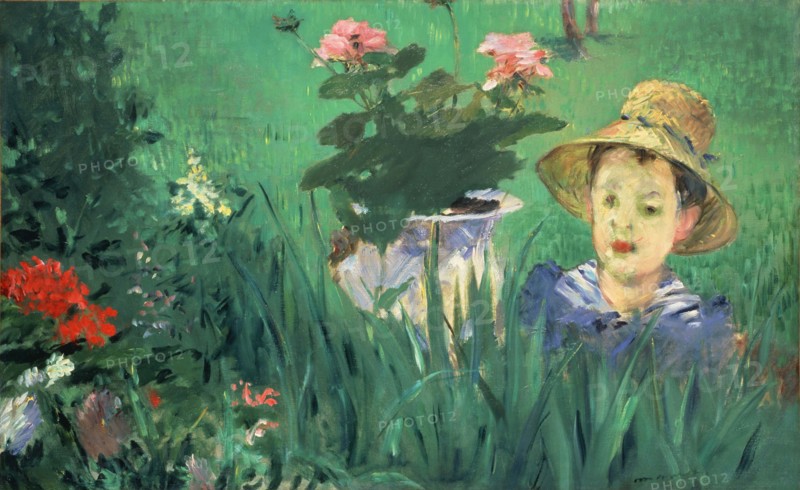 Boy in Flowers (Jacques Hoschedé), 1876. Artist: Manet, Édouard (1832-1883)