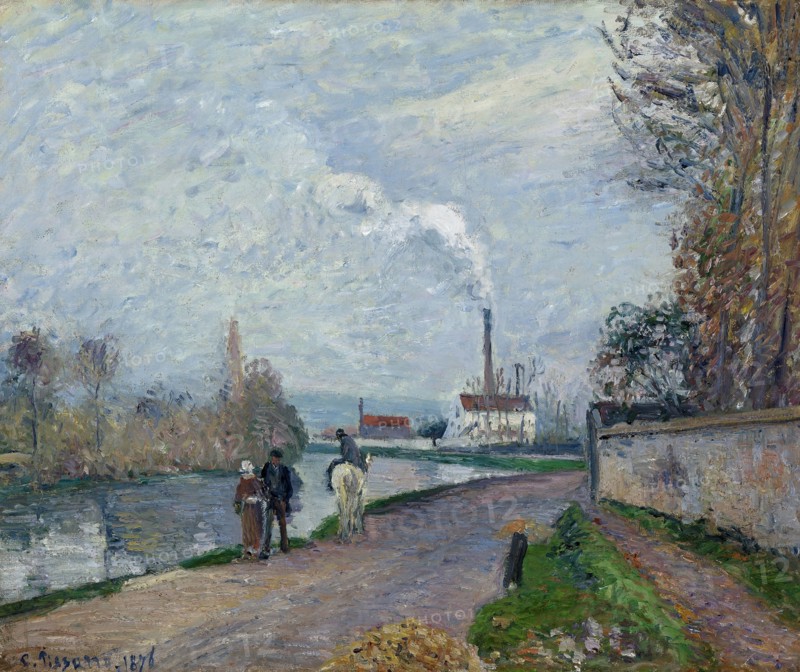 The Oise near Pontoise in Grey Weather, 1876. Artist: Pissarro, Camille (1830-1903)