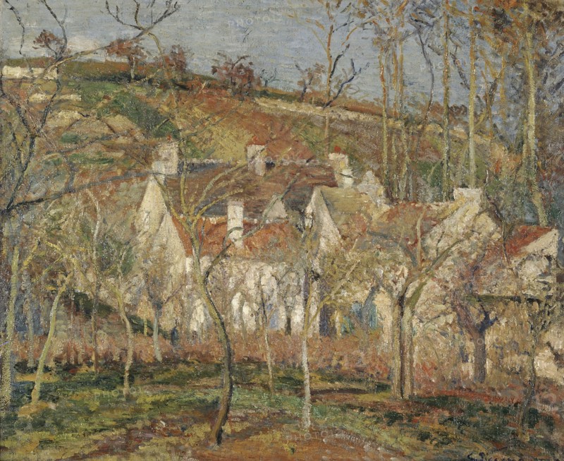 Red roofs, corner of a village, winter, 1877. Artist: Pissarro, Camille (1830-1903)