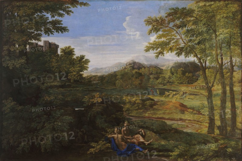 Landscape with two Nymphs and a Snake, ca 1659. Artist: Poussin, Nicolas (1594-1665)
