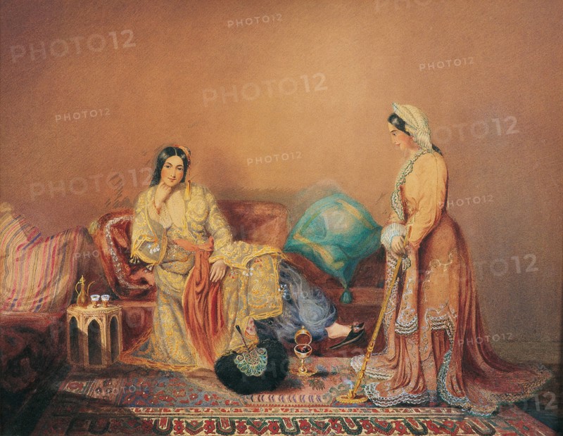 Phanariot Greek Ladies, Mid of the 19th cen.. Artist: Rivière, Daniel Valentine (1780-1854)