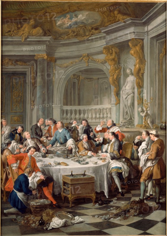 The Oyster Meal, 1735. Artist: Troy, Jean-François de (1679-1752)
