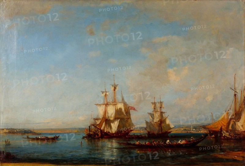 Caiques and Sailboats at the Bosphorus, Second Half of the 19th cen.. Artist: Ziem, Felix-Francois George (1821-1911)