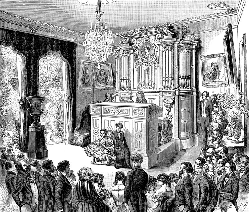 The Musical Soirée at Pauline Viardot-Garcia. Artist: Anonymous