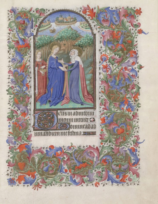 The Visitation (Book of Hours), 1440-1460. Artist: Bedford Master (active 1405-1465)