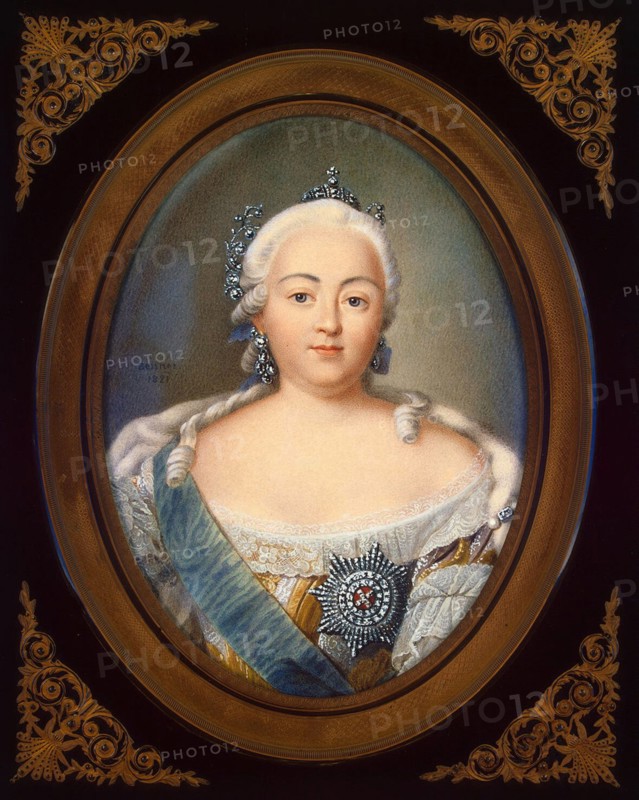 Portrait of Empress Elisabeth Petrovna (1709-1762). Artist: Benner, Jean-Henri (1776-1836)