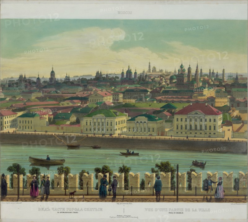 View of Zamoskvorechye from the Kremlin Wall (from a panoramic view of Moscow in 10 parts), ca 1848. Artist: Benoist, Philippe (1813-after 1879)