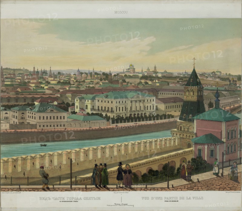 View of Zamoskvorechye from the Kremlin Wall (from a panoramic view of Moscow in 10 parts), ca 1848. Artist: Benoist, Philippe (1813-after 1879)