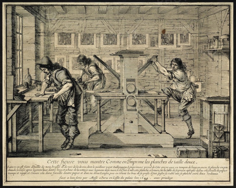 Workshop of an Engraver, 1642. Artist: Bosse, Abraham (1602-1676)
