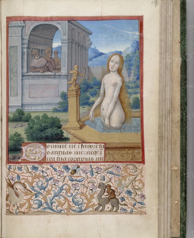 Bathsheba bathing (Book of Hours), 1485-1499. Artist: Bourdichon, Jean (1457-1521)