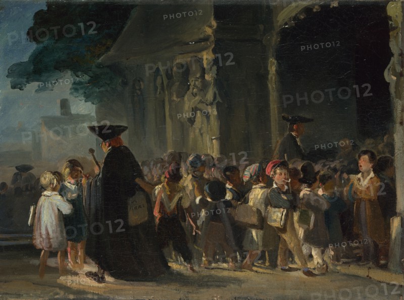 Children at a Church Door, Between 1817 and 1845. Artist: Charlet, Nicolas-Toussaint (1792-1845)