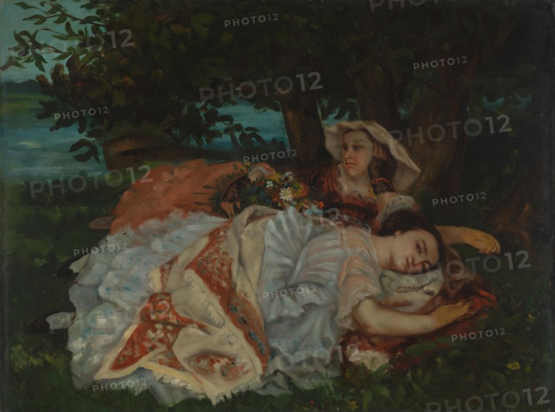 Young Ladies on the Bank of the Seine, before 1857. Artist: Courbet, Gustave (1819-1877)