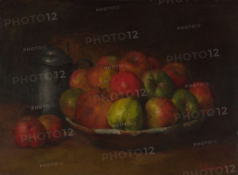 Still Life with Apples and a Pomegranate, 1871-1872. Artist: Courbet, Gustave (1819-1877)