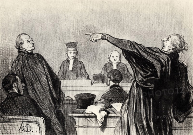 An advocate who is evidently fully convinced... (From the Series Les gens de justice), 1845. Artist: Daumier, Honoré (1808-1879)