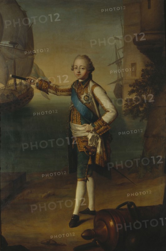 Portrait of Grand Duke Pavel Petrovich (1754-1801) in Admiral Uniform, 1769. Artist: Delapierre, Nicolas Benjamin (1739-1802)
