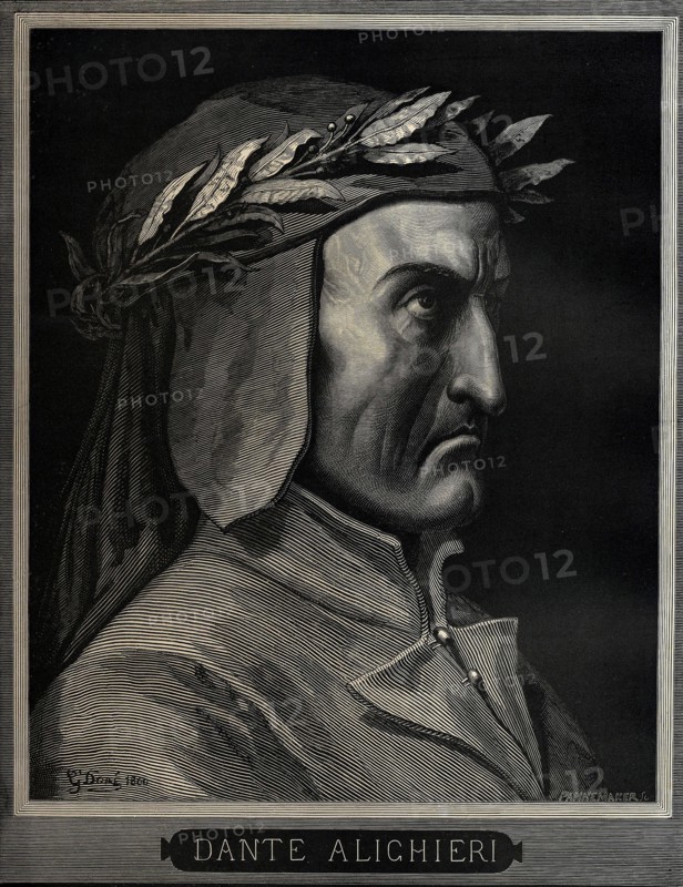 Dante Alighieri (1265-1321), 1860. Artist: Doré, Gustave (1832-1883)