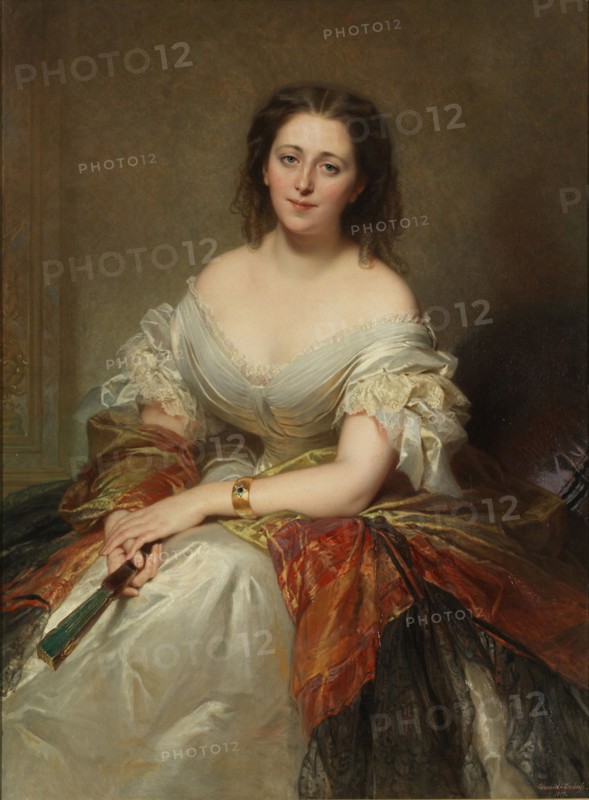 Portrait of Maria Countess Walewska (1786-1817), 1859. Artist: Dubufe, Louis Edouard (1819-1883)