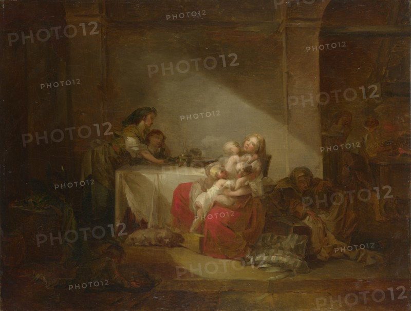 Interior Scene. The Happy Mother, Second Half of the 18th cen.. Artist: Fragonard, Jean Honoré (1732-1806)