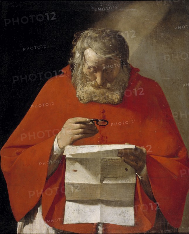 Saint Jerome reading a letter, ca. 1628-1629. Artist: La Tour, Georges, de (1583-1652)