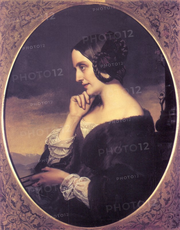 Portrait of Marie d?Agoult (1805-1876), 1843. Artist: Lehmann, Henri (1814-1882)