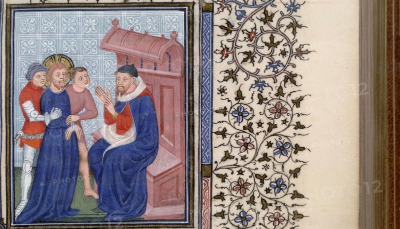 Christ before Pilate (Book of Hours), 1400s. Artist: Master of Troyes (active 1400-1415)
