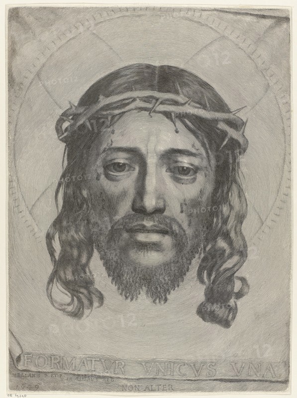 The veil of Saint Veronica, 1949. Artist: Mellan, Claude (1598-1688)