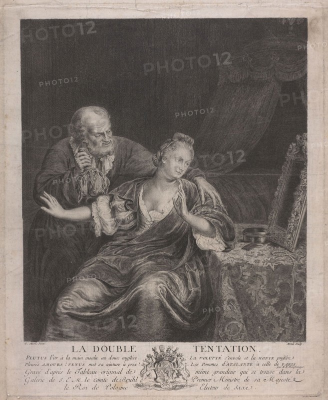 Double Temptation, 18th century. Artist: Mesnil (Ménil), Élie (active Mid of 18th cen.)
