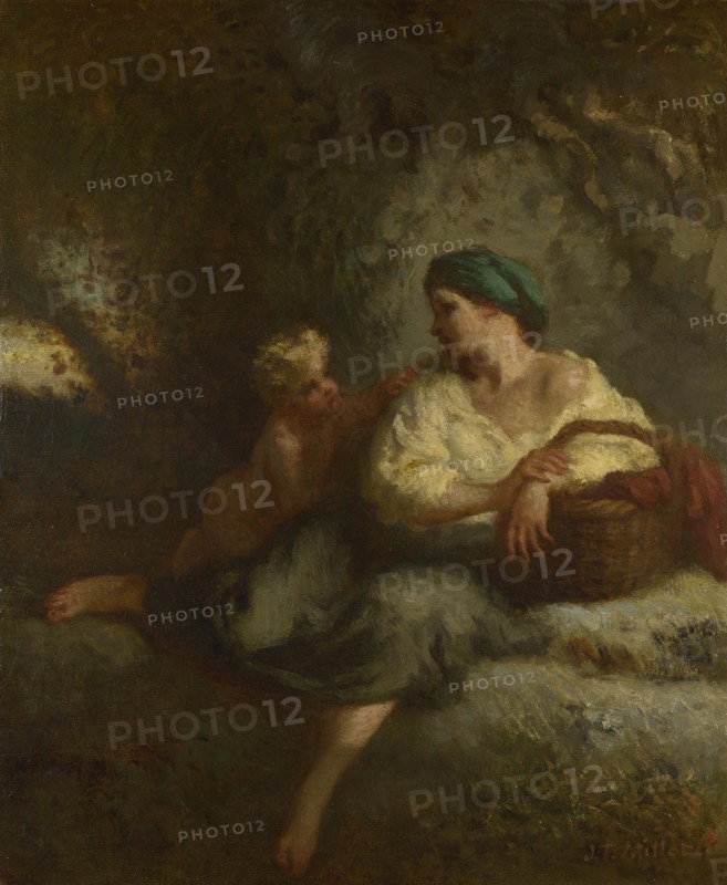 The Whisper, c. 1846. Artist: Millet, Jean-François (1814-1875)