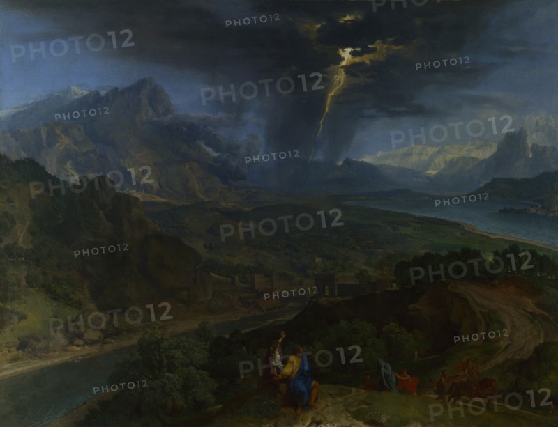 Mountain Landscape with Lightning, ca 1675. Artist: Millet, Jean-François, the Elder (1642-1679)
