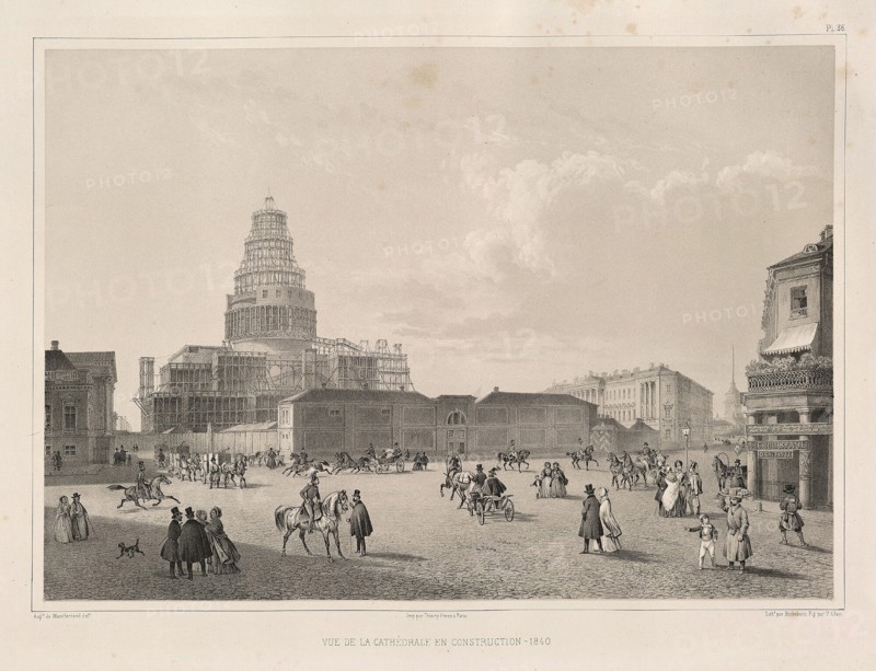Construction work in 1838 (From: The Construction of the Saint Isaac's Cathedral), 1845. Artist: Montferrand, Auguste, de (1786-1858)