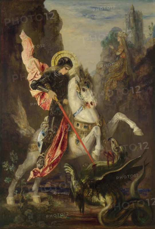 Saint George and the Dragon, 1889-1890. Artist: Moreau, Gustave (1826-1898)