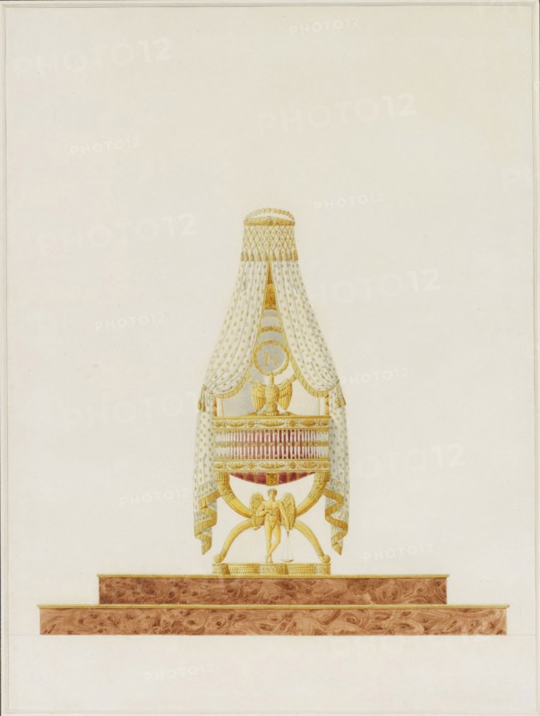 Design of the Bassinet for His Majesty the King of Rome, 1811. Artist: Percier, Charles (1764-1838)