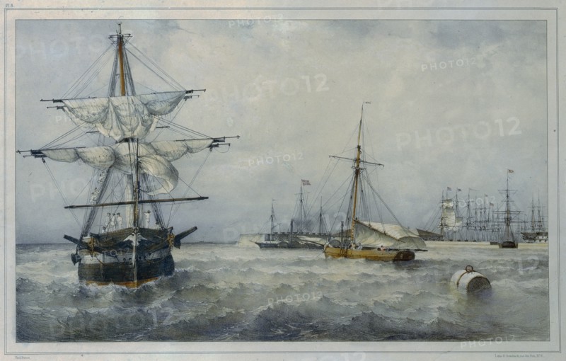 Kronstadt. Artist: Perrot, Ferdinand Victor (1808-1841)