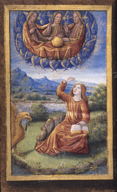 The Holy Trinity (from Lettres bâtardes), ca 1490-1510. Artist: Poyet, Jean (active 1483-1497)