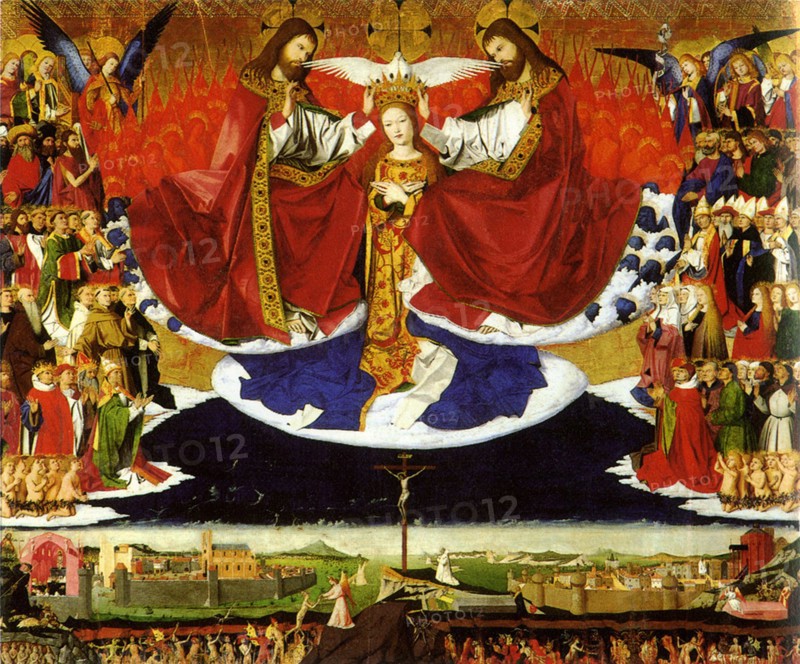 The Coronation of the Virgin, 1454. Artist: Quarton (or Charonton), Enguerrand (ca 1410?ca 1466)
