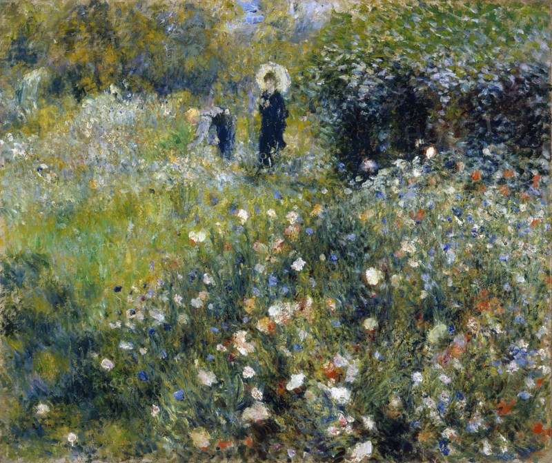 Woman with a Parasol in a Garden, 1875. Artist: Renoir, Pierre Auguste (1841-1919)