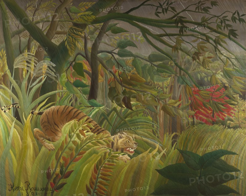 Rousseau, Surpris ! ou Tigre dans une tempête tropicale