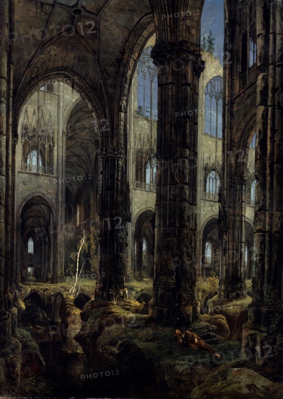 Gothic Church Ruins, 1826. Artist: Blechen, Carl (1798-1840)