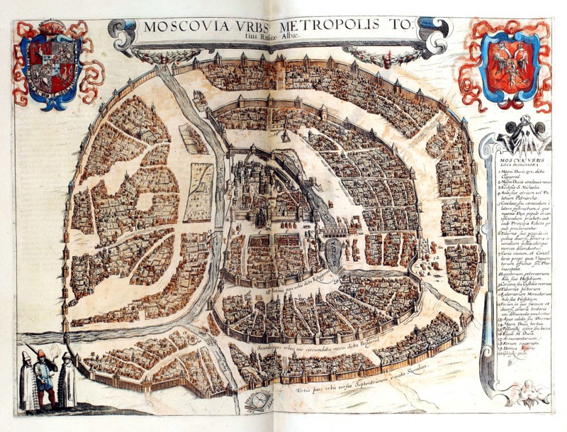 Map of Moscow, 1572. Artist: Braun, Georg (1541-1622)