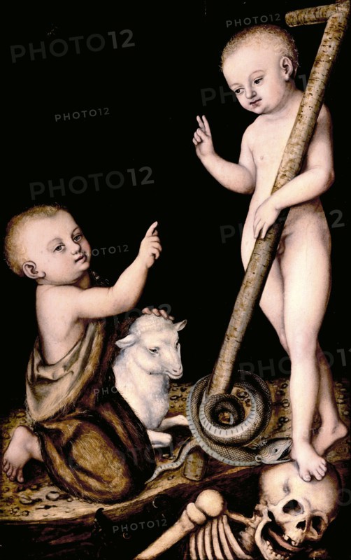 Christ and John the Baptist as Children, c.1535. Artist: Cranach, Lucas, the Elder (1472-1553)