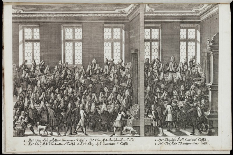 A banquet. Festival honoring Emperor Charles VI, 1712. Artist: Engelbrecht, Christian (1672-1735)