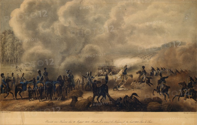 The Battle of Krasnoi on August 14, 1812, 1820s. Artist: Faber du Faur, Christian Wilhelm, von (1780-1857)