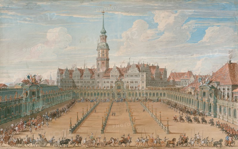 Parade of the Ladies' Ring Races on Juny 6, 1709 in Dresden, 1710. Artist: Fritzsche, C. H. (active 18th century)