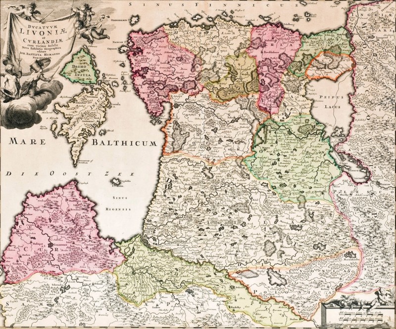 The Baltic Sea (From: Baltikum Ducatuum Livoniae et Curlandiae cum vicinis Insulis Nova Exhibitio Geographica), ca 1720. Artist: Homann, Johann Baptist (1663-1724)