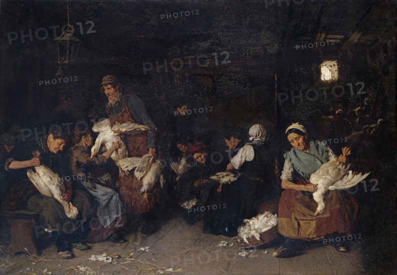 Women Plucking Geese, 1872. Artist: Liebermann, Max (1847-1935)